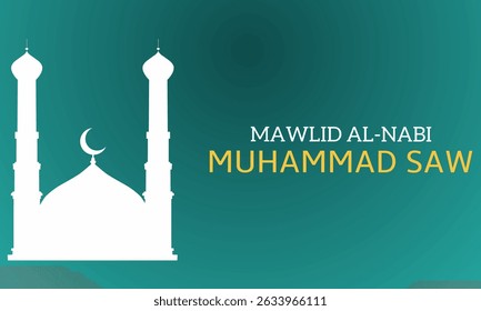 background Happy Maulid Nabi Muhammad SAW or Maulid Nabi. Suitable for greeting cards and banners