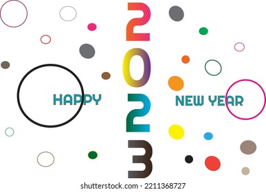 Background happy new year 2023 and icon circle.