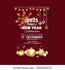 Background for Happy New Year celebration illustration with typography