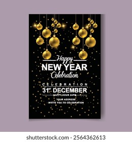 Background for Happy New Year celebration illustration with typography