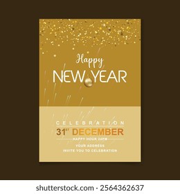 Background for Happy New Year celebration illustration with typography