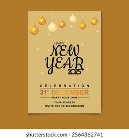 Background for Happy New Year celebration illustration with typography