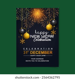 Background for Happy New Year celebration illustration with typography