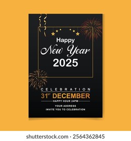 Background for Happy New Year celebration illustration with typography