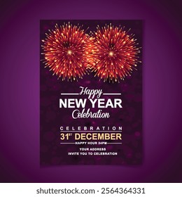 Background for Happy New Year celebration illustration with typography