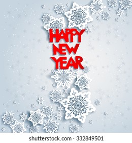 Background with Happy new year. Design for card, banner, invitation, leaflet and so on.