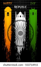 Background for Happy Republic Day of India. Vector illustration