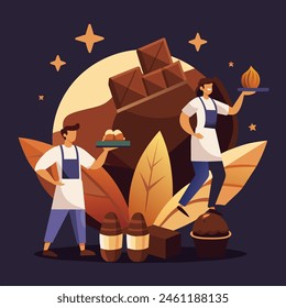 background of happy world chocolate day with earth