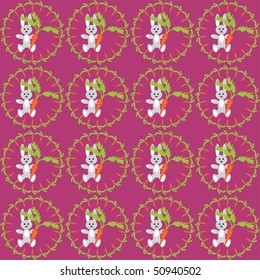 background with hares and carrots