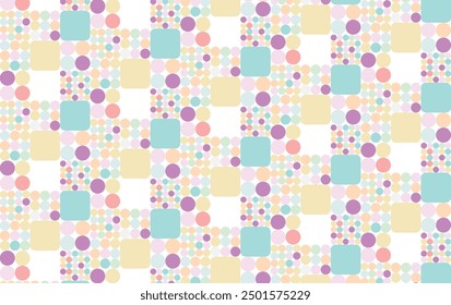 Background  has a combination of circles and squares.vector background  style minimalist pastel.