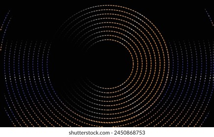 The background has a theme of regularly arranged circular lines