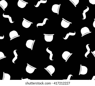 background of hats and mustaches