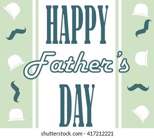 Background of hats and mustaches. Happy Father's Day