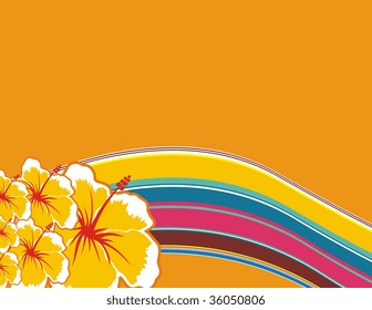 background with hawaian flowers in vector format easy to edit