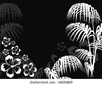 background with hawaian flowers in vector format easy to edit