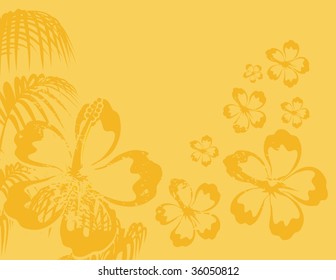 background with hawaian flowers in vector format easy to edit