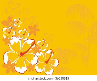 background with hawaian flowers in vector format easy to edit