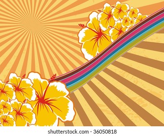 background with hawaian flowers in vector format easy to edit