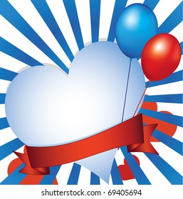 Background with heart and balloons (also available jpg version)