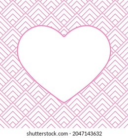 background with a heart in the center with a place for text, photos or illustrations, for greetings, postcards, banners and creative designs. Flat style