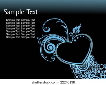 background with heart, flower and circle element, vector illustration