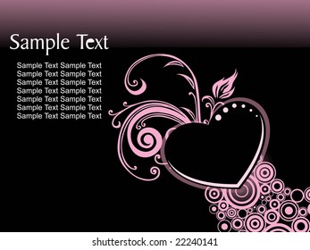 background with heart, flower and circle element, vector wallpaper