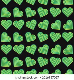 Background Heart Green Love Pattern