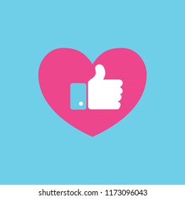 background with heart and like
