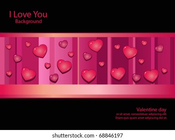 Background Heart - I Love You vector template Valentine