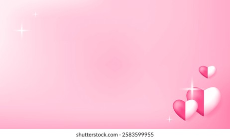 background with heart ornament or decoration. happy valentine's day celebration. beautiful and lovely. event, festival, celebration. banner, pink background. 3d style design elements