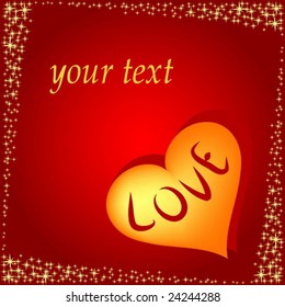 Background with heart and place for your text. Vector illustration.