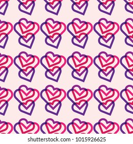 Background Heart Seamless Curve Pink Love Pattern