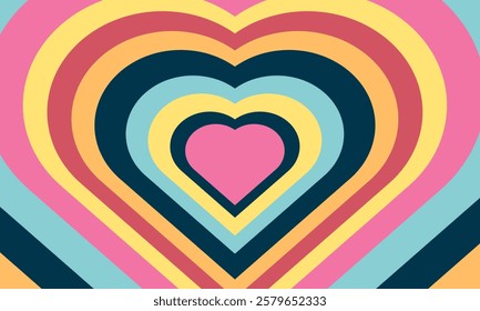 Background heart shape frame design with alternate red, pink and blue colors. Elements love for valentine day festival. Collection geometric backdrop for cosmetic product display. Top view.