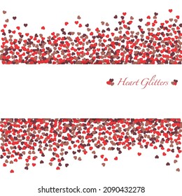Background of heart shaped glitter