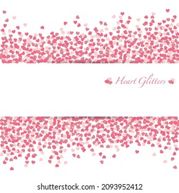 Background of heart shaped glitter