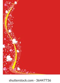 background with heart and stars in vector format
