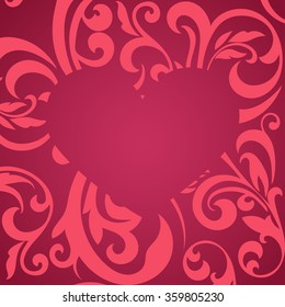 Background with heart. Vintage pattern.