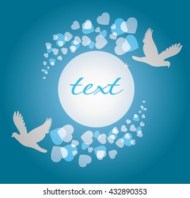 background with hearts and birds