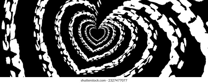 corazones de fondo con textura de pincel sobre fondo negro