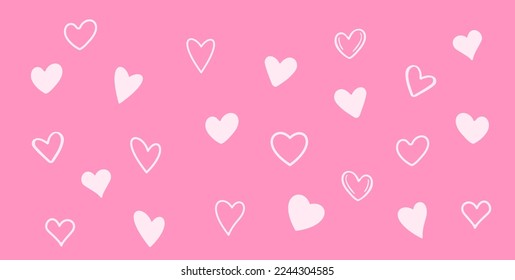 Background with hearts. Cartoon. Vector illustration