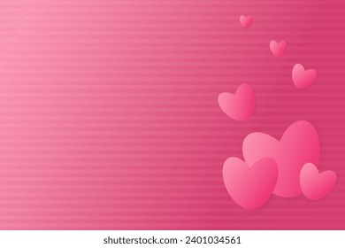 Background with hearts and copyspace. Valentine's Day, Mother's Day and Women's Day. Vector.