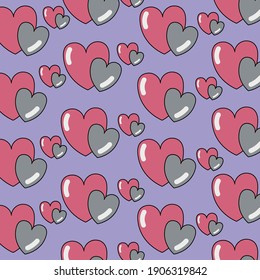 Background with hearts of delicate pastel color