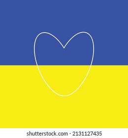  Background with hearts depicting the flag of Ukraine. Vector illustration.
