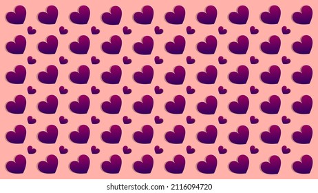 Background with hearts of different sizes.