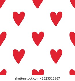 Background with hearts and dots, seamless pattern, vector drawing. Design for textiles.