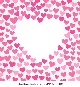 Background hearts. Frame for your text or image. Vector illustration
