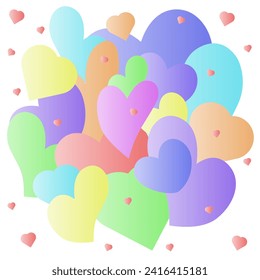 Background with hearts in gradient. Many hearts. Love symbol icon set. Love symbol vector. ESP 10.