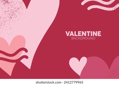 Background of hearts with grunge effect in vintage pink and red color