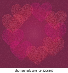 background of hearts on Valentine's Day