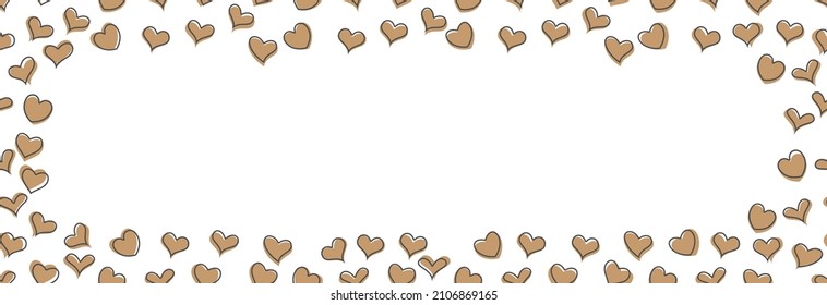 Background of hearts on a white background for Valentine's Day or Mother's Day. Space for text. 